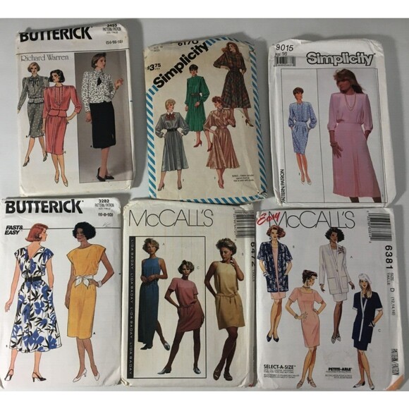 Sewing Patterns Mixed 6 Lot Women's Dresses Size 6,8, 10,12,14,16 Uncut A12 - Picture 5 of 5